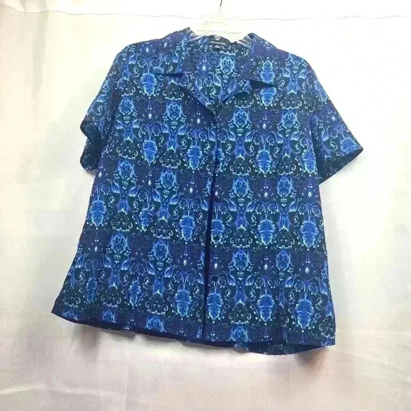 Notations Tops - Notations Casual Blue Women's Button Down Shirt Size XL